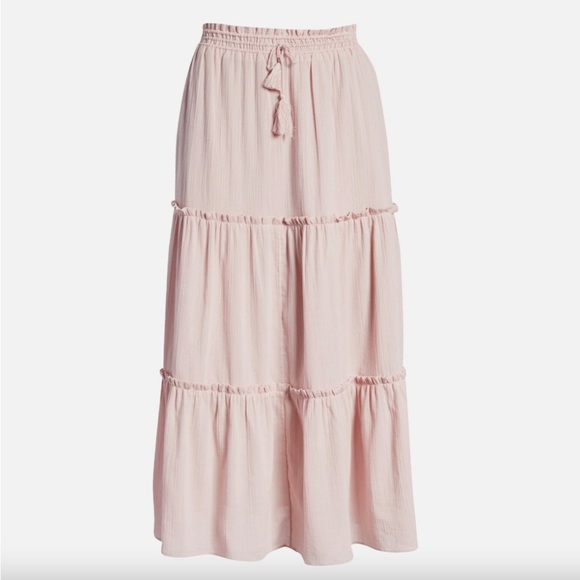 Madewell NWT Cotton Midi Skirt w Elastic Waist - Picture 1 of 9